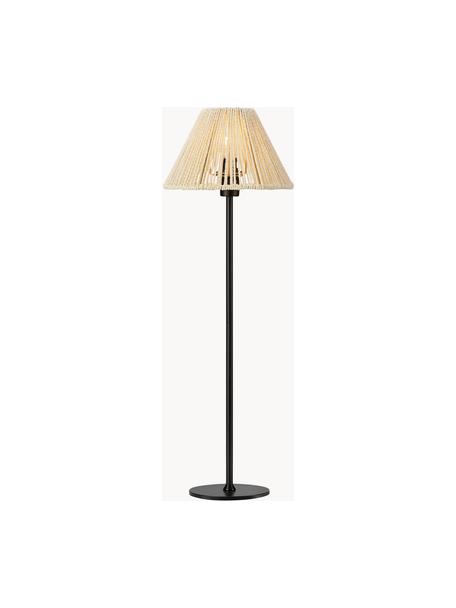 Große Nachttischlampe Corda mit Geflecht, Lampenschirm: Papier-Geflecht, Beige, Schwarz, Ø 20 x H 62 cm
