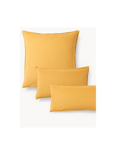 Funda de almohada de percal lavado Debbie, Amarillo mostaza, An 50 x L 70 cm