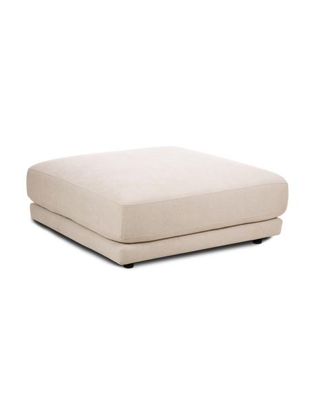 Poggiapiedi da divano in tessuto beige Jasmin, Rivestimento: 85% poliestere, 15% nylon, Struttura: legno massiccio di abete , Piedini: plastica, Tessuto beige, Larg. 105 x Alt. 43 cm