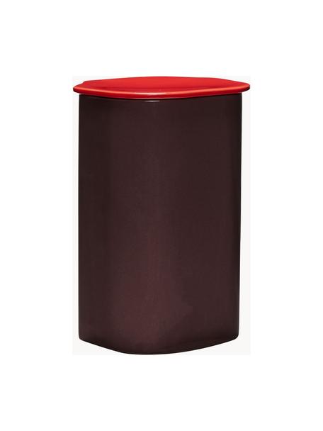 Handgefertigte Aufbewahrungsdose Amare, Steinpulver, Pflaume, Rot, Ø 17 x H 26 cm