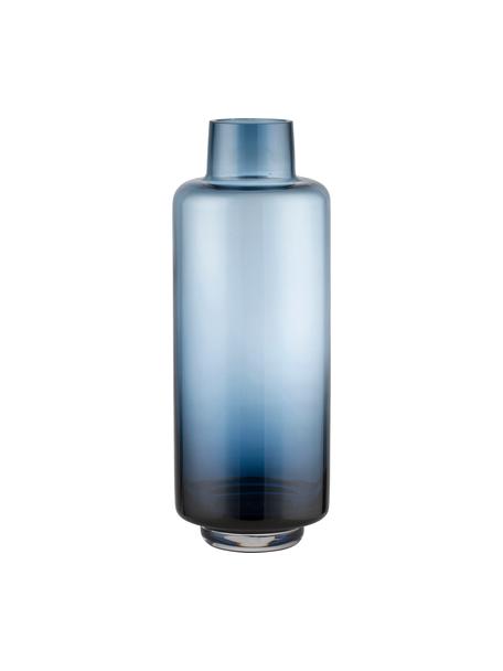 Grote mondgeblazen vaas Hedria, Glas, Blauw, Ø 11 x H 30 cm