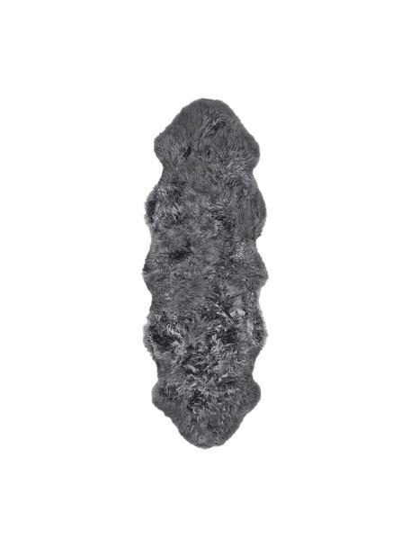 Tappeto in pelle di pecora liscia Oslo, Retro: 100% pelle rivestita senz, Grigio scuro, Larg. 60 x Lung. 180 cm