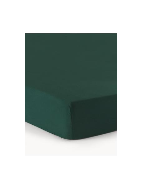 Flanelové napínací prostěradlo na topper Biba, Tmavě zelená, Š 160 cm, D 200 cm, V 15 cm