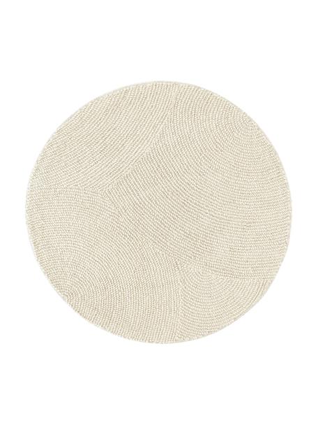 Runder Handgetufteter Kurzflor-Teppich Eleni aus recycelten Materialien, Flor: 100 % Polyester, Beige, Ø 120 cm (Größe S)