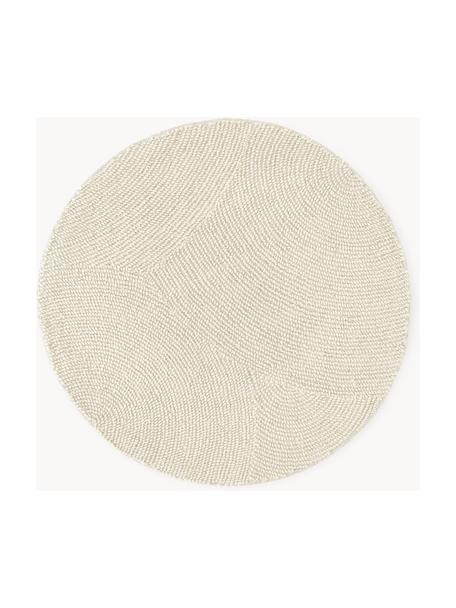 Rond, handgetuft, laagpolig vloerkleed Eleni van gerecyclede materialen, Beige, Ø 120 cm (maat S)