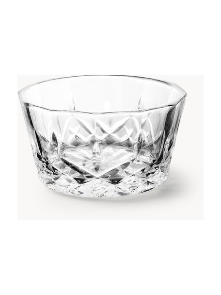 Glas-Dipschälchen Harvey mit Kristallrelief, 4 Stück, Glas, Transparent, Ø 11 x H 6 cm