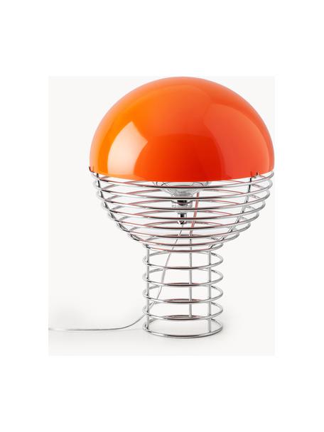 Tischlampe Wire, Design Verner Panton, Dekor: Polyacryl, Silberfarben, Orange, Ø 30 x H 42 cm