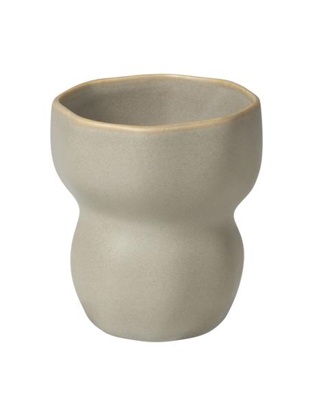 Hrnček z kameniny v organickom tvare Limfjord, Kamenina, Svetlosivá, Ø 8 x V 9 cm, 200 ml