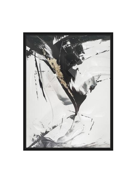 Zarámovaný obraz na plátně Tranquillizing, Černá, bílá, zlatá, Š 62 cm, V 82 cm