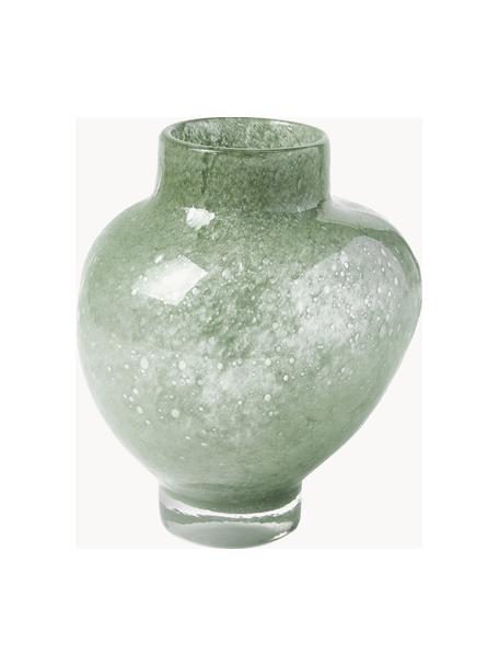 Kleine Design-Vase Mila, Glas, Salbeigrün, Ø 17 x H 20 cm