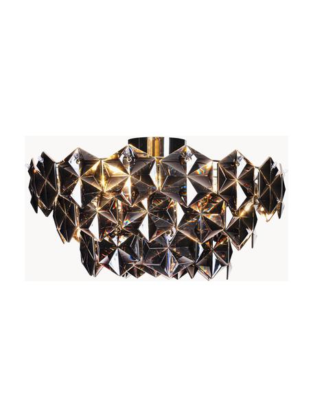 Design glazen plafondlamp Monarque, Lampenkap: glas, Zwart, Ø 51 x H 28 cm