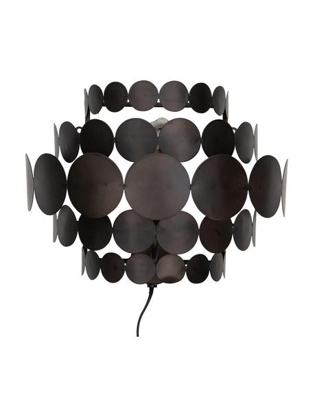 Metalen wandlamp Kaki, Lamp: gecoat metaal, Zwart, D 18 x H 28 cm