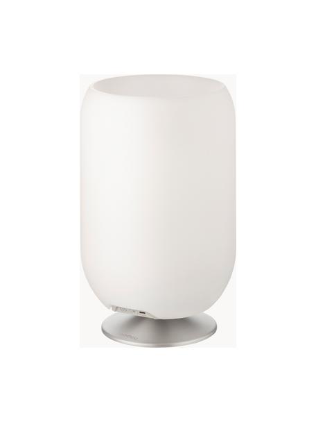 Dimmbare LED-Tischlampe Atmos mit Bluetooth-Lautsprecher, Lampenschirm: Polyethylen, Weiß, Silberfarben, Ø 22 x H 37 cm