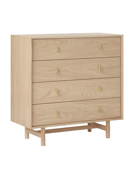 Commode en bois de chêne avec tiroirs Diana, Bois, larg. 100 x haut. 100 cm