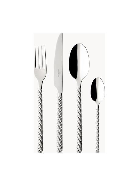 Set di posate moderne addensate Set di stoviglie di lusso in acciaio  inossidabile 18-10 di moda in argento Design decorazione domestica Ec50cj