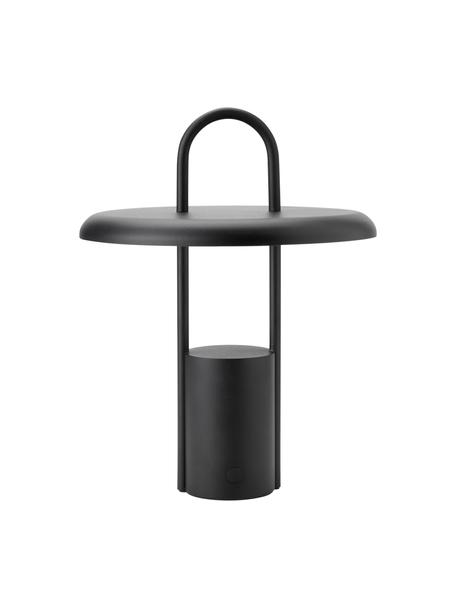 Lámpara de mesa LED para exteriores regulable Pier, con puerto USB, Lámpara: hierro recubierto, Cable: plástico, Negro, Ø 20 x Al 25 cm