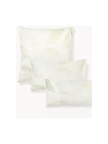 Katoensatijnen kussenhoes Marino met bloemenmotief, Weeftechniek: satijn Draaddichtheid 210, Groentinten, B 60 x L 70 cm