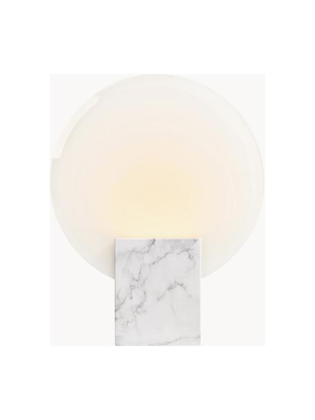 Dimmbare LED-Wandleuchte Hester, Lampenschirm: Glas, Off White, Marmor-Optik, B 20 x H 26 cm