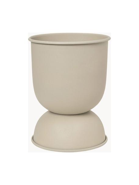 Cache-pot Hourglass, haut. 30 cm, Fer, enduit, Beige clair, mat, Ø 21 x haut. 30 cm