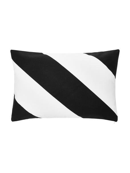 Poťah na vankúš s grafickým vzorom Ren, 100 %  bavlna, Biela, čierna, Š 30 x D 50 cm