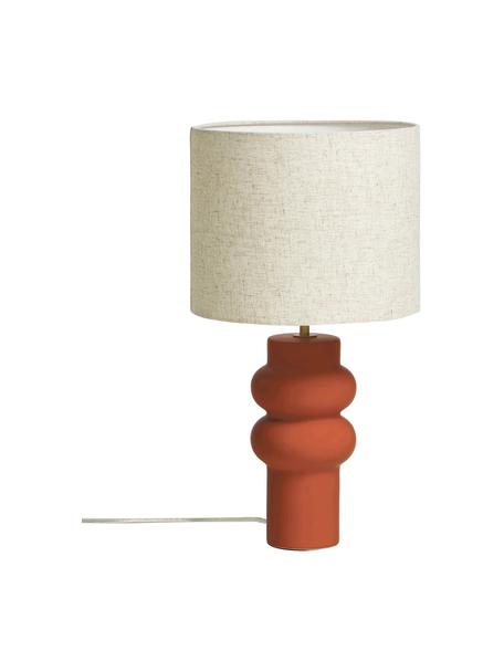 Lampa stołowa z ceramiki Christine, Beżowy, czerwony, Ø 28 x W 53 cm