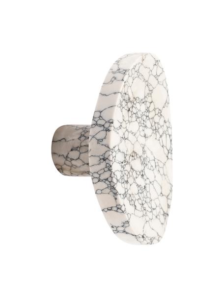 Wandhaken Crackle aus Marmor, Marmor, Weisser Marmor, B 7 x H 4 cm