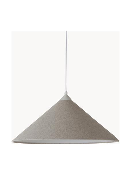 Lámpara de techo grande Piaf, Pantalla: fieltro, Anclaje: metal recubierto, Cable: cubierto en tela, Greige, Ø 60 x Al 26 cm