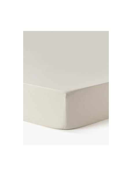 Sábana bajera de sobrecolchón de percal Elsie, Blanco crema, Cama 150/160 cm (160 x 200 x 15 cm)