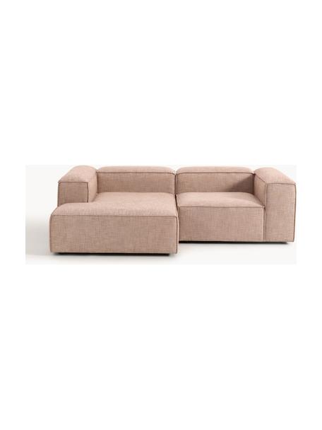 Modulares Ecksofa Lennon aus Leinen-Mix, Bezug: 50 % Viskose, 25 % Leinen, Gestell: Fichtenholz, Sperrholz, m, Füße: Kunststoff Dieses Produkt, Leinen-Mix Rostrot, B 238 x T 180 cm, Eckteil links