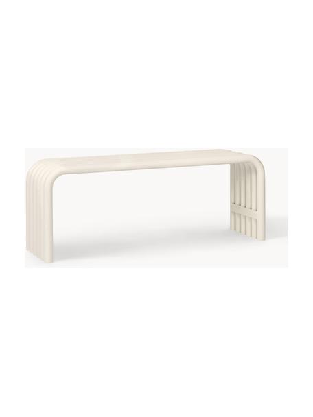 Metall-Sitzbank Nokk, Stahl, pulverbeschichtet, Off White, B 114 x T 32 cm