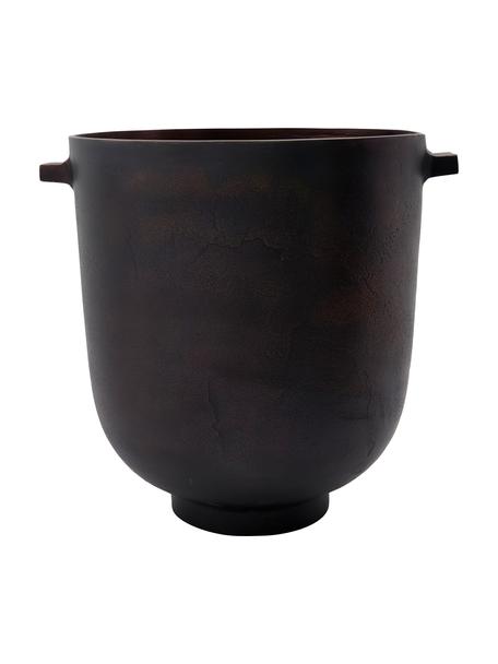 Cache-pot en métal Foem, Métal, enduit, Brun-noir avec traces d'usure intentionnelles, Ø 25 x haut. 28 cm