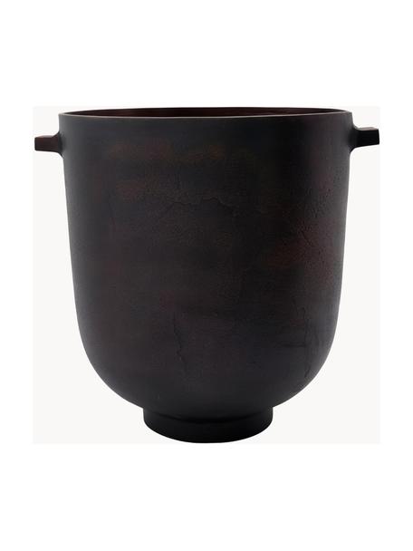 Kovový obal na květináč Foem, Potažený kov, Tmavě hnědá, Ø 25 cm, V 28 cm
