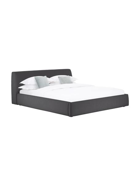 Polsterbett Cloud, Bezug: Fein strukturierter Webst, Korpus: Massives Kiefernholz, FSC, Webstoff Anthrazit, B 160 x L 200 cm