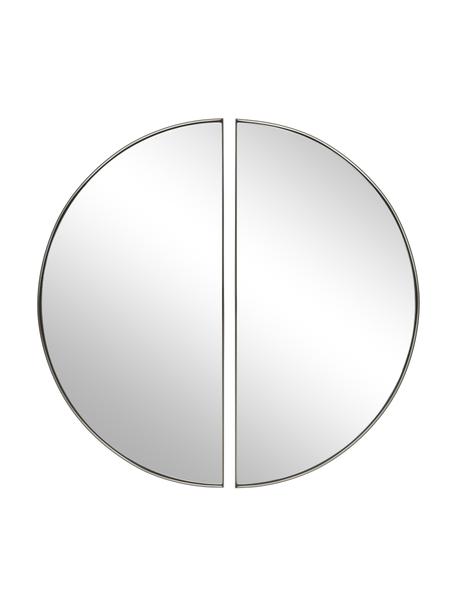 Set de espejo de pared Selena, 2 uds., Espejo: cristal, Parte trasera: tablero de fibras de dens, Negro, Ø 72 cm