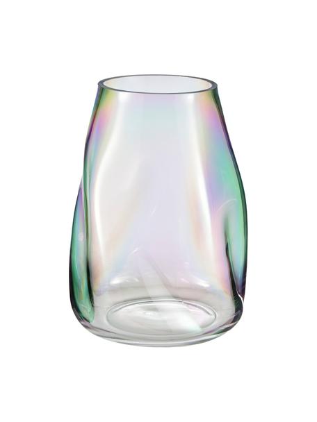 Jarrón artesanal de vidrio iridiscente Rainbow, Vidrio soplado artesanalmente, Multicolor, Ø 18 x Al 26 cm