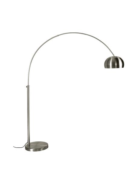 Lampa podłogowa w kształcie łuku z metalu Bow, Stelaż: metal szczotkowany, Metal, S 170 x W 205 cm