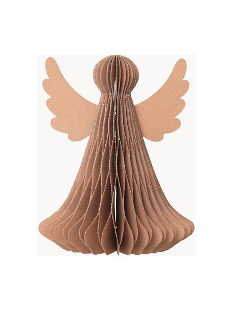 Piezas decorativas Angel, 2 uds., Papel, Dorado, Ø 10 x Al 12 cm