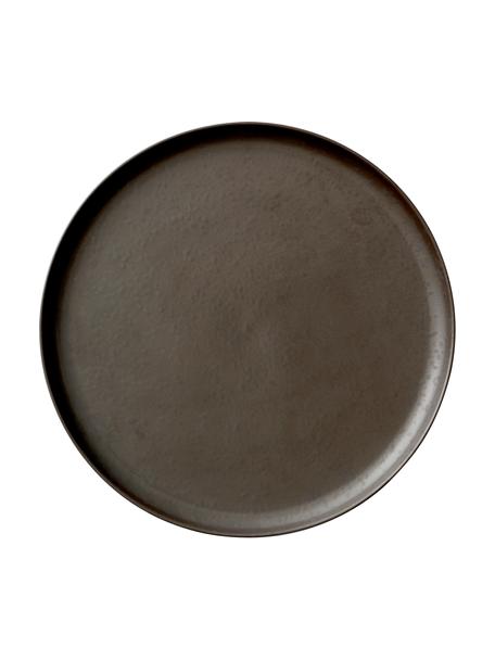 Ręcznie wykonany talerz duży New Norm, Porcelana, Ciemny brązowy, Ø 27 x W 2 cm