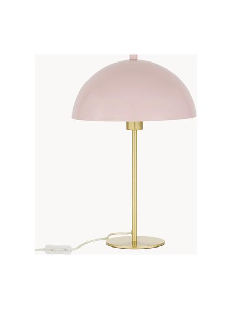 Stolní lampa Matilda, Světle růžová, zlatá, Ø 29 cm, V 45 cm
