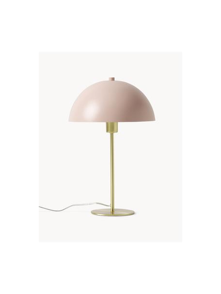 Stolní lampa Matilda, Světle růžová, zlatá, Ø 29 cm, V 45 cm