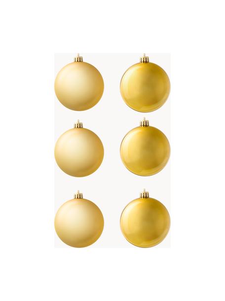 Weihnachtskugeln Decoris, 6er-Set, Kunststoff, Goldfarben, Ø 8 cm