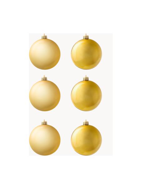 Weihnachtskugeln Decoris, 6er-Set, Kunststoff, Goldfarben, Ø 8 cm