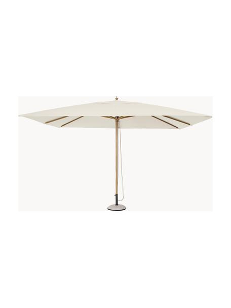 Parasol ogrodowy Eclipse, S 400 cm, Stelaż: aluminium o wyglądzie dre, Kremowobiały, o wyglądzie drewna, S 400 x W 270 cm