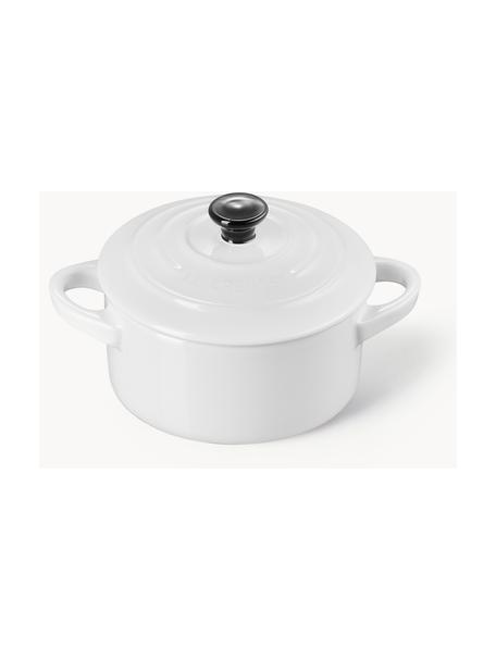 Garnek z pokrywką Cocotte Mini, Kamionka, Biały, czarny, Ø 10 x W 8 cm, 250 ml