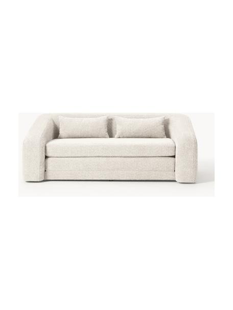 Schlafsofa Eliot (2-Sitzer) aus Teddy-Bouclé, Bezug: Teddy-Bouclé (100 % Polye, Gestell: Spanplatte, Kiefernholz, Teddy-Bouclé Off White, B 180 x T 100 cm