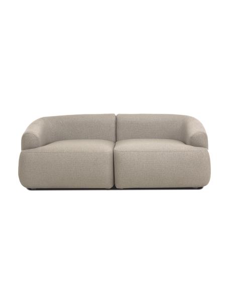 Modulares Sofa Sofia (2-Sitzer) in Grau, Bezug: 100% Polypropylen Der hoc, Gestell: Massives Kiefernholz, Spa, Füße: Kunststoff, Webstoff Grau, B 192 x T 95 cm