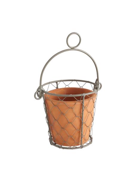 Portavaso Turino, Terracotta, metallo, Ø 12 x Alt. 12 cm