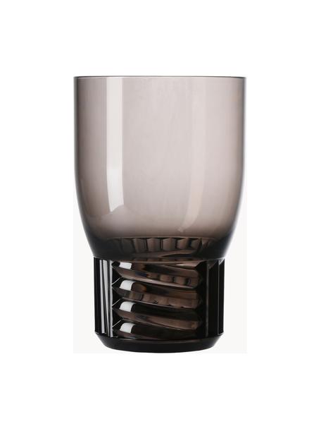 Wassergläser Trama mit Strukturmuster, 4 Stück, Kunststoff, Grau, transparent, Ø 9 x H 13 cm, 460 ml