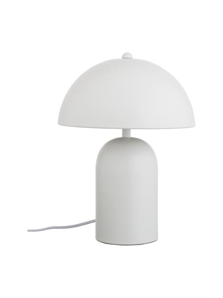 Kleine retro tafellamp Walter, Lampenkap: metaal, Lampvoet: metaal, Mat wit, Ø 25 x H 34 cm