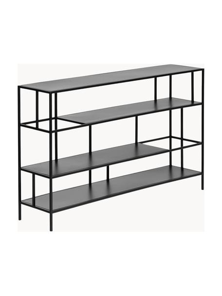 Metalen wandrek Sheldon, Gepoedercoat metaal, Zwart, B 120 x H 74 cm